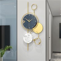 $84  Blue Modern Metal Wall Clock  Silent Operatio