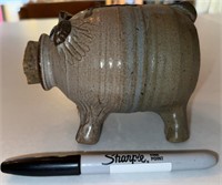 Stoneware PIGGY BANK with Cork Snout