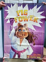 Miss Piggy "Pig Power" Muppet Show Poster 1978