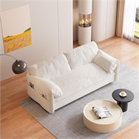 (READ) Beige Velvet 63.8 Queen Sleeper Couch