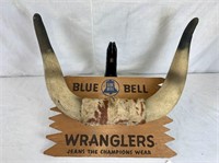 Blue Bell & Wrangler Jeans Antlers Wall Display