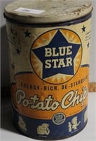 Blue star potato chip tin