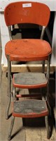 Orange step stool chair