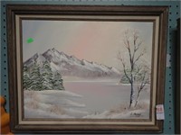 J HRIBAR O/C WINTER SCENE 21x17