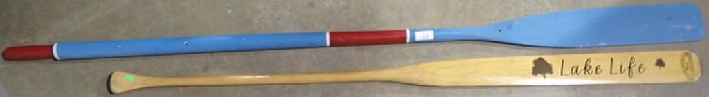 2 DECORATED OARS 64" & 77"