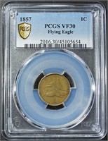 1857 FLYING EAGLE CENT PCGS VF-30