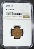 1888 INDIAN HEAD CENT NGC MS-61 BN