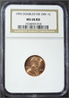 1995 DDO LINCOLN CENT NGC MS-68 RD