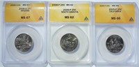 (3) ANACS GRADED STATE QUARTERS: