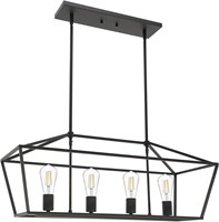 $164  VINLUZ 4-Light Black Farmhouse Chandelier