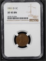 1911 D 1C NGC XF45 BN Lincoln Cent