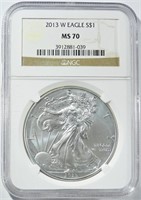 2013-W AMERICAN SILVER EAGLE NGC MS-70