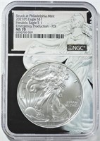 2021-(P) T-1 SILVER EAGLE NGC MS-70