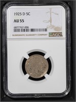 1925 D 5C NGC AU55 Buffalo Nickel