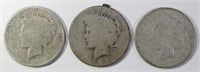 (3) NO DATE/PARTIAL DATE PEACE DOLLARS