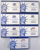 1999-2003, 05 & 06 U.S. MINT PROOF SETS