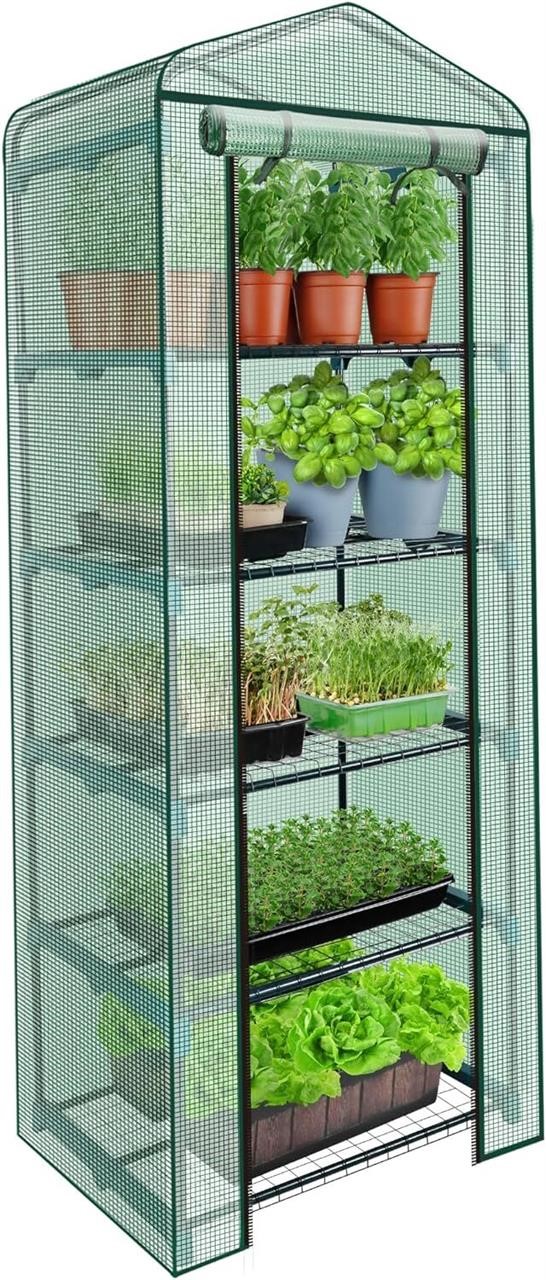 $50  5-Tier Greenhouse - PE & Steel  Indoor/Outdoo