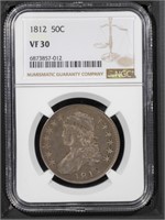 1812 50C NGC VF30 Capped Bust Half Dollar