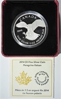 2014 CANADA $5 PEREGRINE FALCON COIN