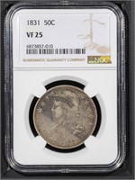1831 50C NGC VF25 Capped Bust Half Dollar