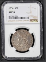 1834 50C NGC AU53 Capped Bust Half Dollar