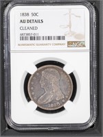 1838 50C NGC AU Capped Bust Half Dollar