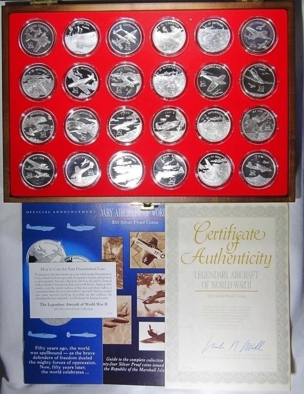 LEGENDARY AIRCRAFT OF WWII SILVER COINS