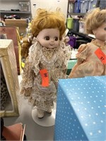 PORCELAIN DOLL W STAND