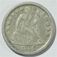 1856 LARGE DATE SEATED LIBERTY DIME F