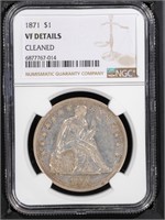 1871 $1 NGC VF Liberty Seated Dollar