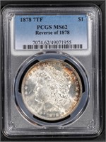 1878 $1 PCGS MS62 7TF Morgan Dollar