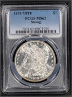 1878 $1 PCGS MS62 7/8TF Str Morgan Dollar