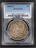 1880 CC $1 PCGS F15 Morgan Dollar