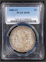 1880 CC $1 Morgan Dollar  PCGS XF45