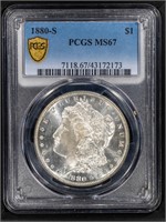 1880 S $1 Morgan Dollar  PCGS MS67