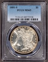 1881 S $1 PCGS MS65 Morgan Dollar