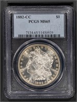 1882-CC $1 Morgan Dollar PCGS MS65