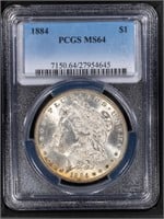 1884 $1 Morgan Dollar  PCGS MS64