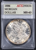 1886 $1 ACCUGRADE MS63 Morgan Dollar