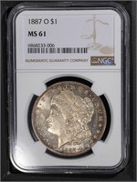 1887 O $1 NGC MS61 Morgan Dollar