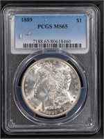 1889 $1 Morgan Dollar  PCGS MS65