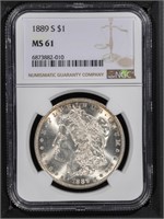 1889 S $1 NGC MS61 Morgan Dollar