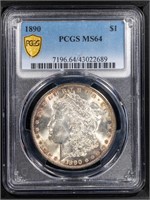 1890 $1 Morgan Dollar  PCGS MS64