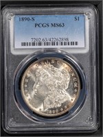 1890 S $1 Morgan Dollar  PCGS MS63