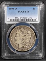 1893 O $1 Morgan Dollar  PCGS F15