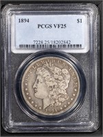 1894 $1 Morgan Dollar  PCGS VF25