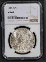 1898 O $1 NGC MS64 Morgan Dollar