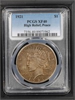 1921 $1 PCGS XF40 Peace Dollar