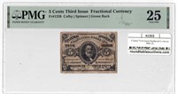 5 Cent 3rd Issue PMG 25 Fractional Currency