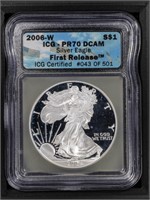 2006-W S$1 American Eagle 1st Release PR70DCAM ICG
